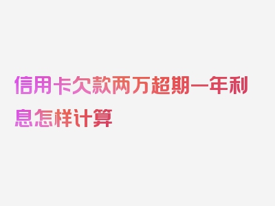 信用卡欠款两万超期一年利息怎样计算