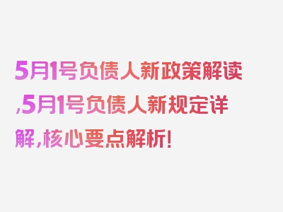 5月1号负债人新政策解读,5月1号负债人新规定详解，核心要点解析！