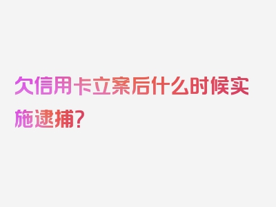 欠信用卡立案后什么时候实施逮捕？