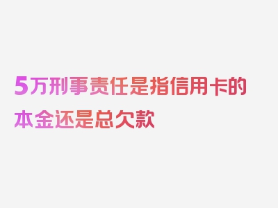 5万刑事责任是指信用卡的本金还是总欠款