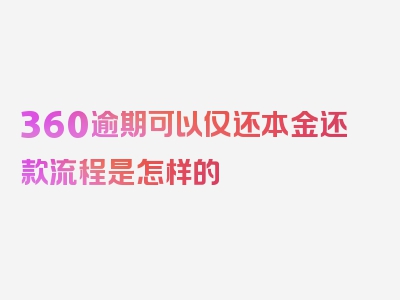 360逾期可以仅还本金还款流程是怎样的