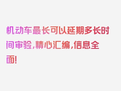 机动车最长可以延期多长时间审验，精心汇编，信息全面！