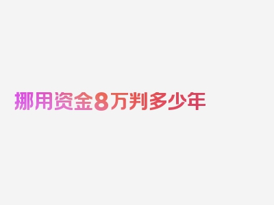 挪用资金8万判多少年