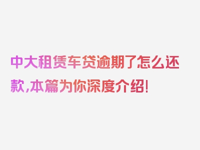 中大租赁车贷逾期了怎么还款，本篇为你深度介绍!