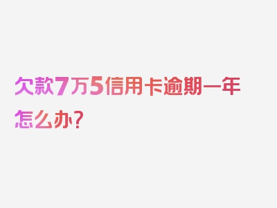 欠款7万5信用卡逾期一年怎么办？