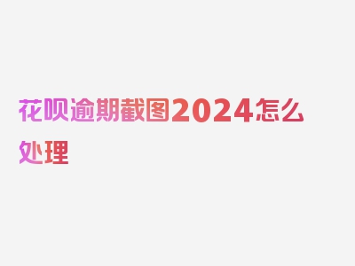 花呗逾期截图2024怎么处理