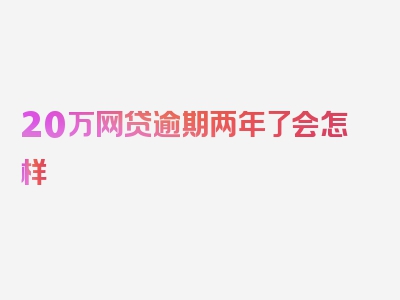 20万网贷逾期两年了会怎样