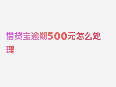 借贷宝逾期500元怎么处理