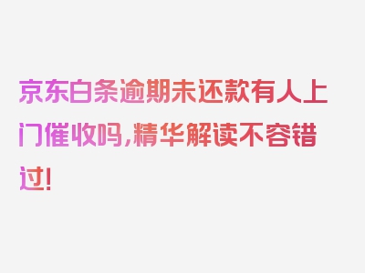 京东白条逾期未还款有人上门催收吗，精华解读不容错过！