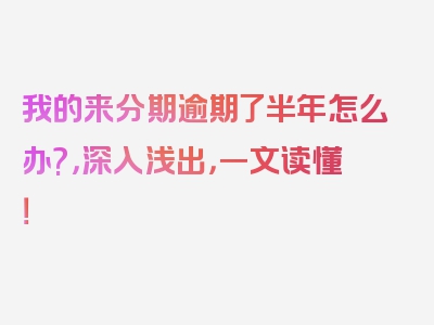 我的来分期逾期了半年怎么办?，深入浅出，一文读懂！