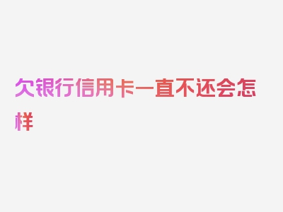 欠银行信用卡一直不还会怎样