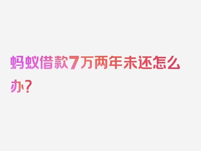 蚂蚁借款7万两年未还怎么办？