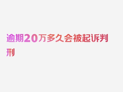 逾期20万多久会被起诉判刑