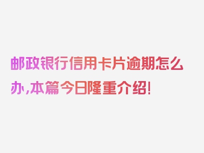 邮政银行信用卡片逾期怎么办，本篇今日隆重介绍!