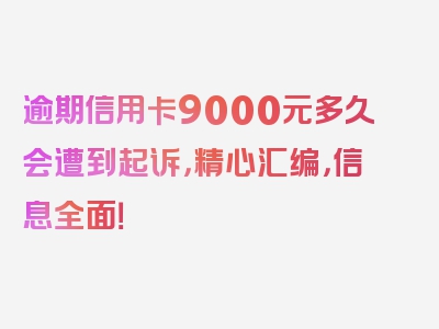 逾期信用卡9000元多久会遭到起诉，精心汇编，信息全面！