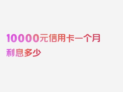 10000元信用卡一个月利息多少