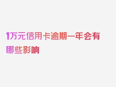 1万元信用卡逾期一年会有哪些影响