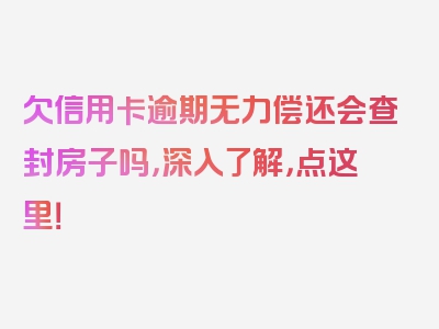 欠信用卡逾期无力偿还会查封房子吗，深入了解，点这里！