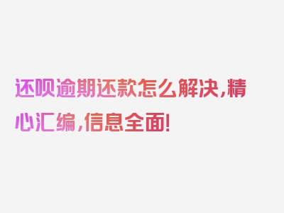 还呗逾期还款怎么解决，精心汇编，信息全面！