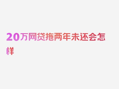 20万网贷拖两年未还会怎样