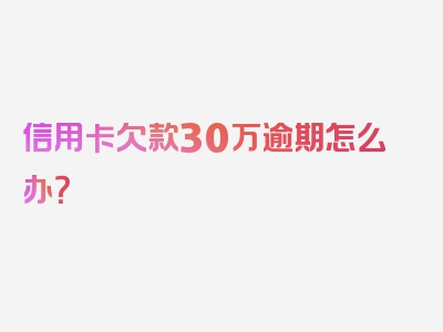 信用卡欠款30万逾期怎么办？