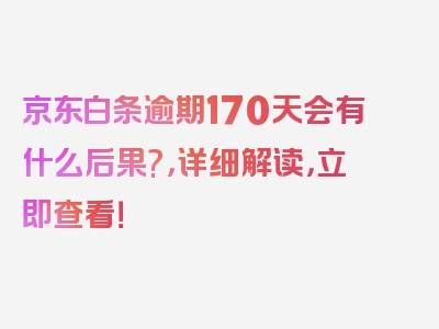 京东白条逾期170天会有什么后果?，详细解读，立即查看！