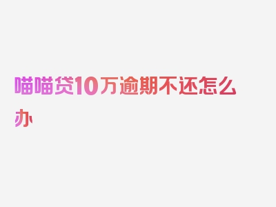 喵喵贷10万逾期不还怎么办