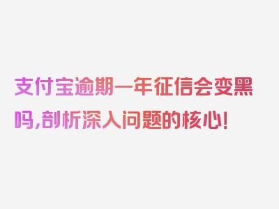 支付宝逾期一年征信会变黑吗，剖析深入问题的核心！