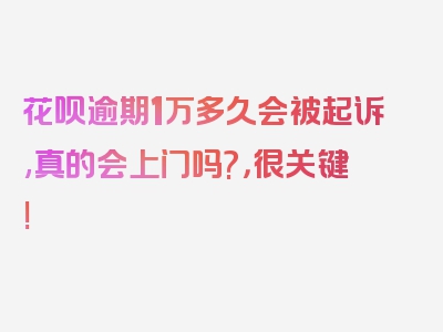 花呗逾期1万多久会被起诉,真的会上门吗?，很关键!