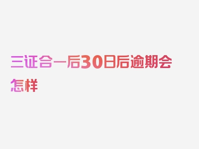 三证合一后30日后逾期会怎样