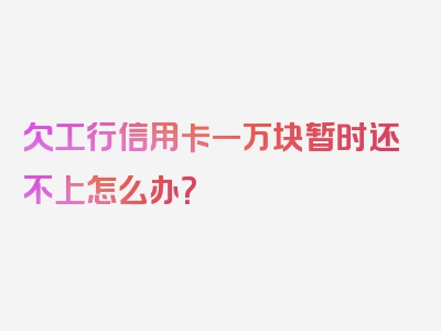 欠工行信用卡一万块暂时还不上怎么办？