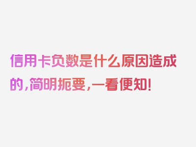 信用卡负数是什么原因造成的，简明扼要，一看便知！