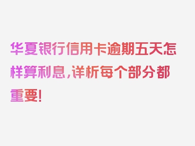 华夏银行信用卡逾期五天怎样算利息，详析每个部分都重要！