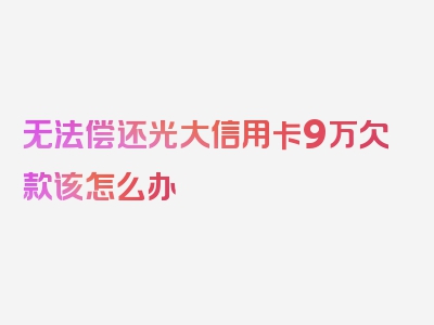 无法偿还光大信用卡9万欠款该怎么办