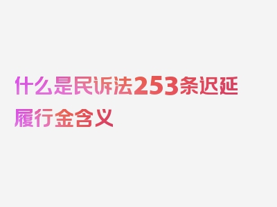 什么是民诉法253条迟延履行金含义