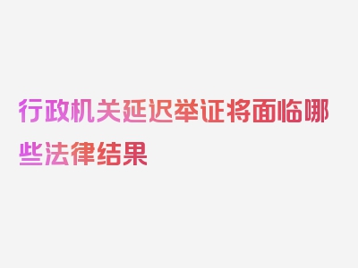 行政机关延迟举证将面临哪些法律结果