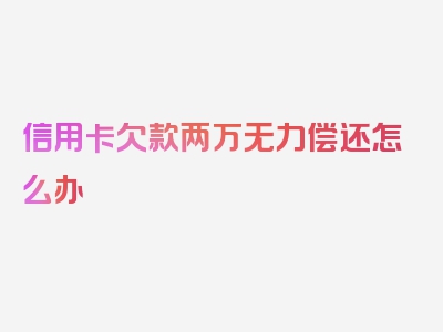 信用卡欠款两万无力偿还怎么办