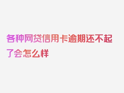 各种网贷信用卡逾期还不起了会怎么样