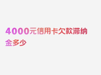 4000元信用卡欠款滞纳金多少