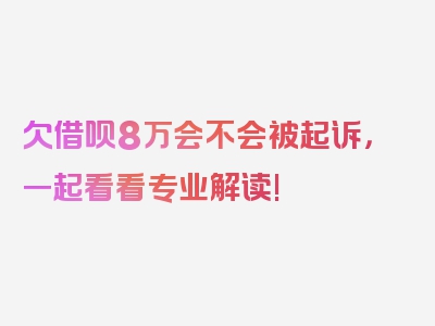 欠借呗8万会不会被起诉，一起看看专业解读!