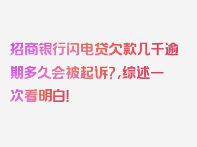 招商银行闪电贷欠款几千逾期多久会被起诉?，综述一次看明白！