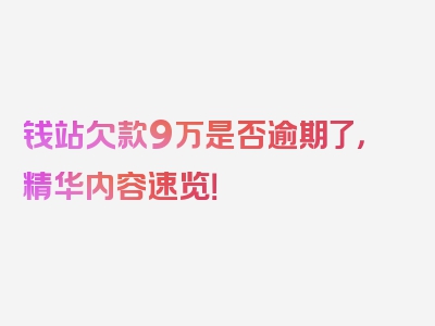 钱站欠款9万是否逾期了，精华内容速览！