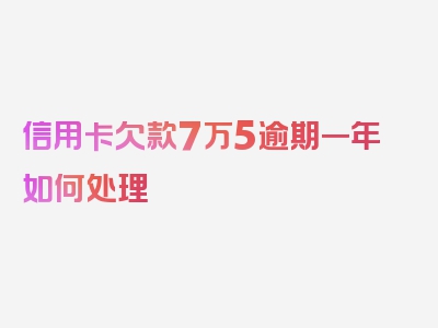 信用卡欠款7万5逾期一年如何处理