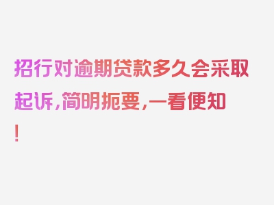 招行对逾期贷款多久会采取起诉，简明扼要，一看便知！