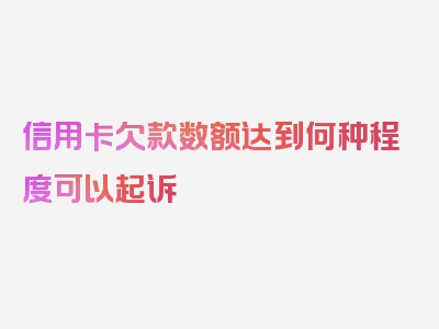 信用卡欠款数额达到何种程度可以起诉