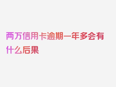 两万信用卡逾期一年多会有什么后果