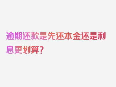 逾期还款是先还本金还是利息更划算？