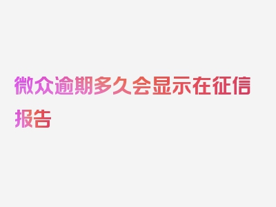 微众逾期多久会显示在征信报告