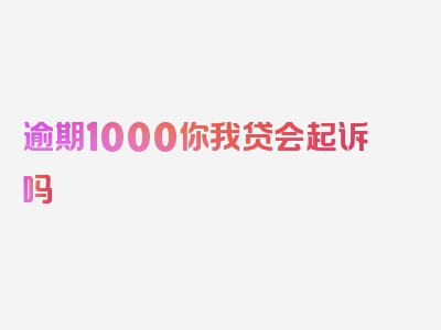 逾期1000你我贷会起诉吗