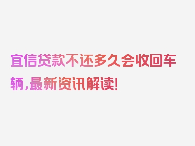 宜信贷款不还多久会收回车辆，最新资讯解读！